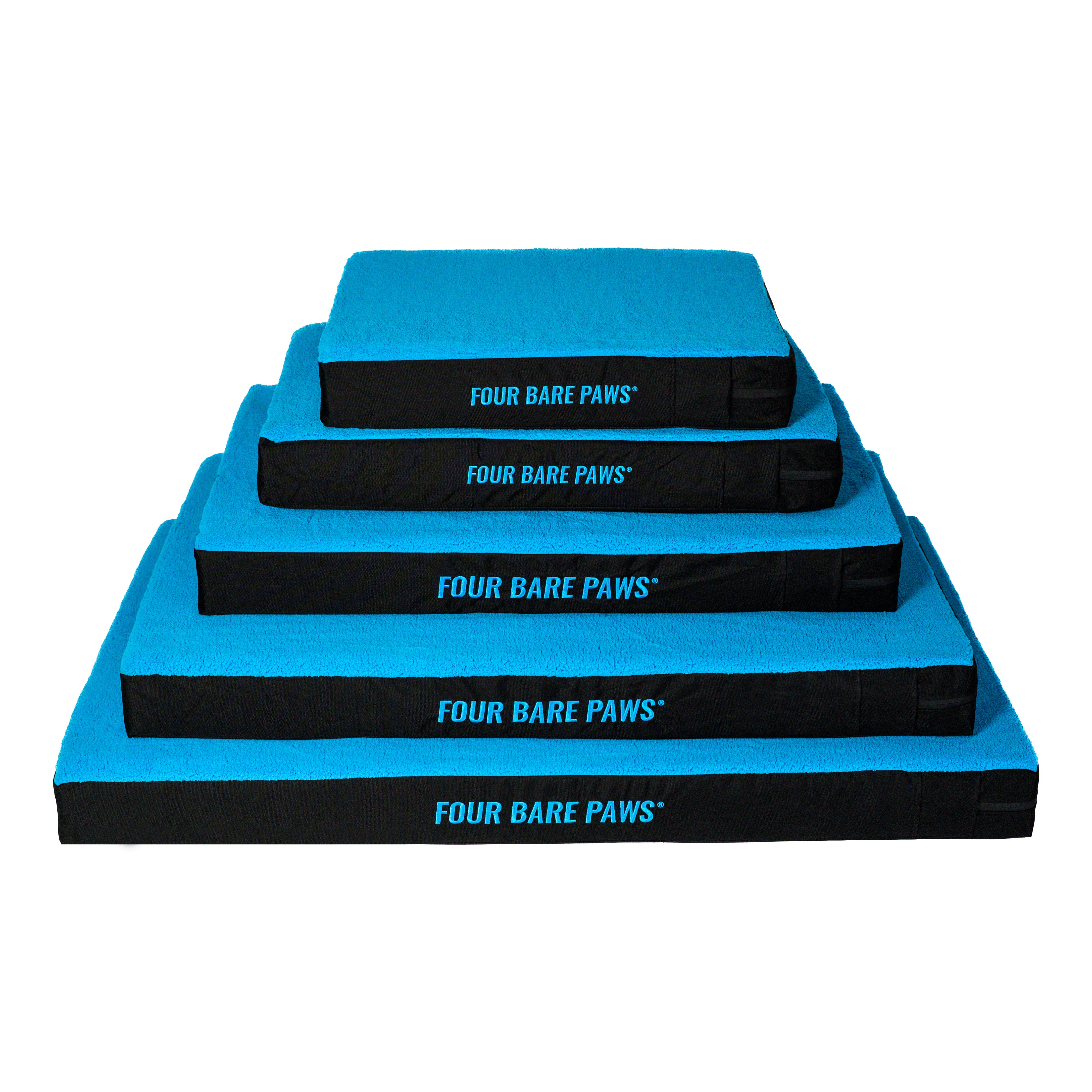 Sherpa Lined Dog Bed Mattress In Blue