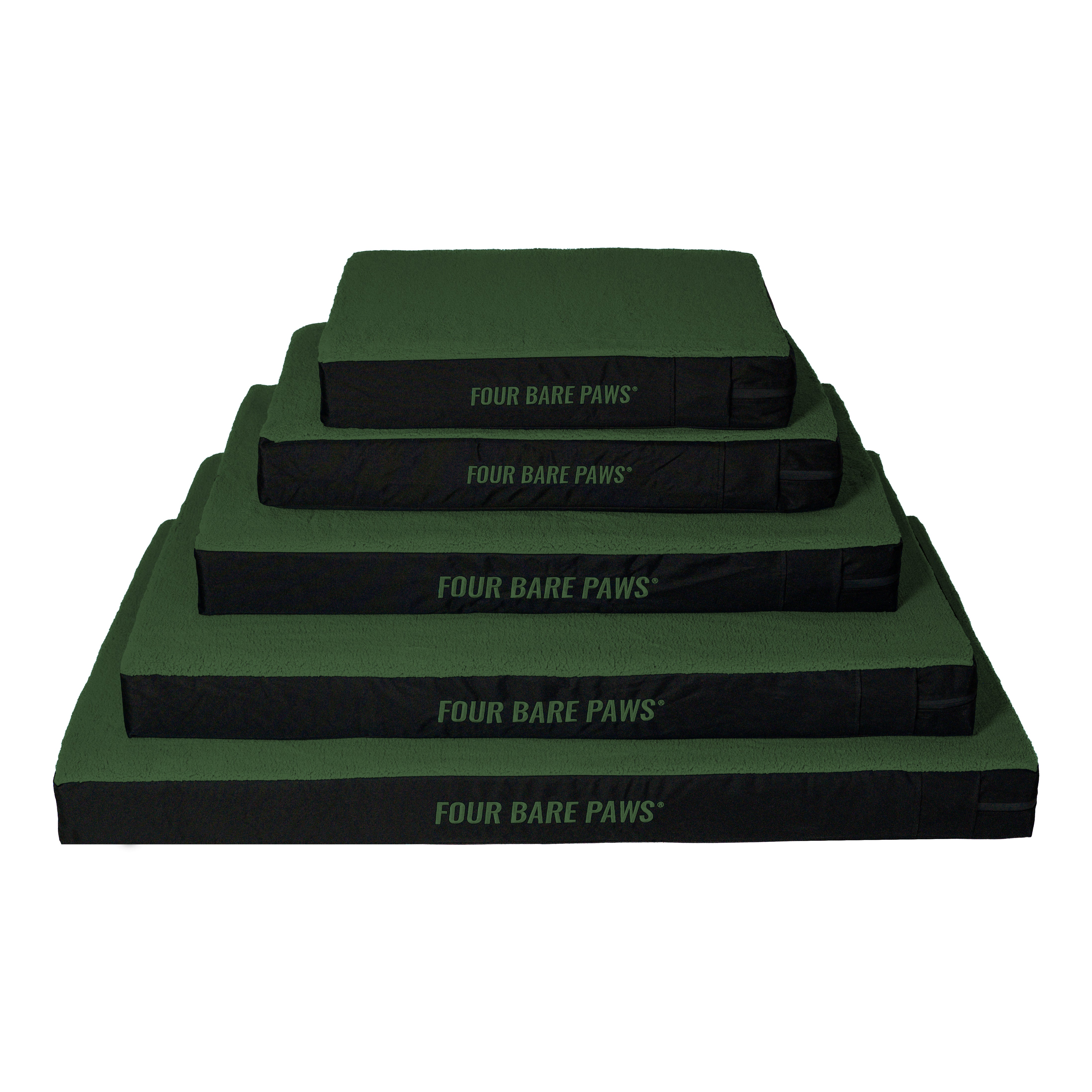 Sherpa Lined Dog Bed Mattress In Forest