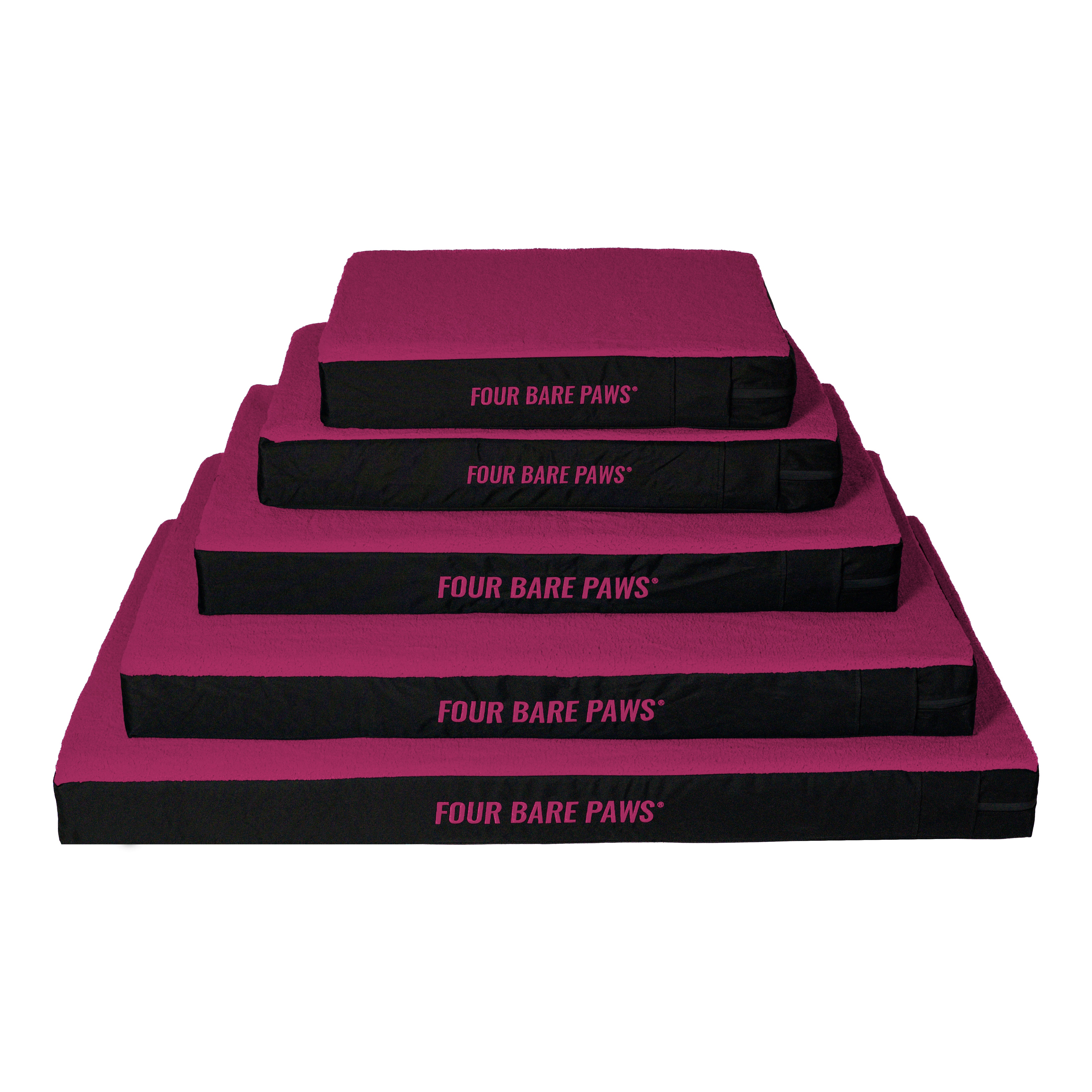 Sherpa Lined Dog Bed Mattress In Raspberry
