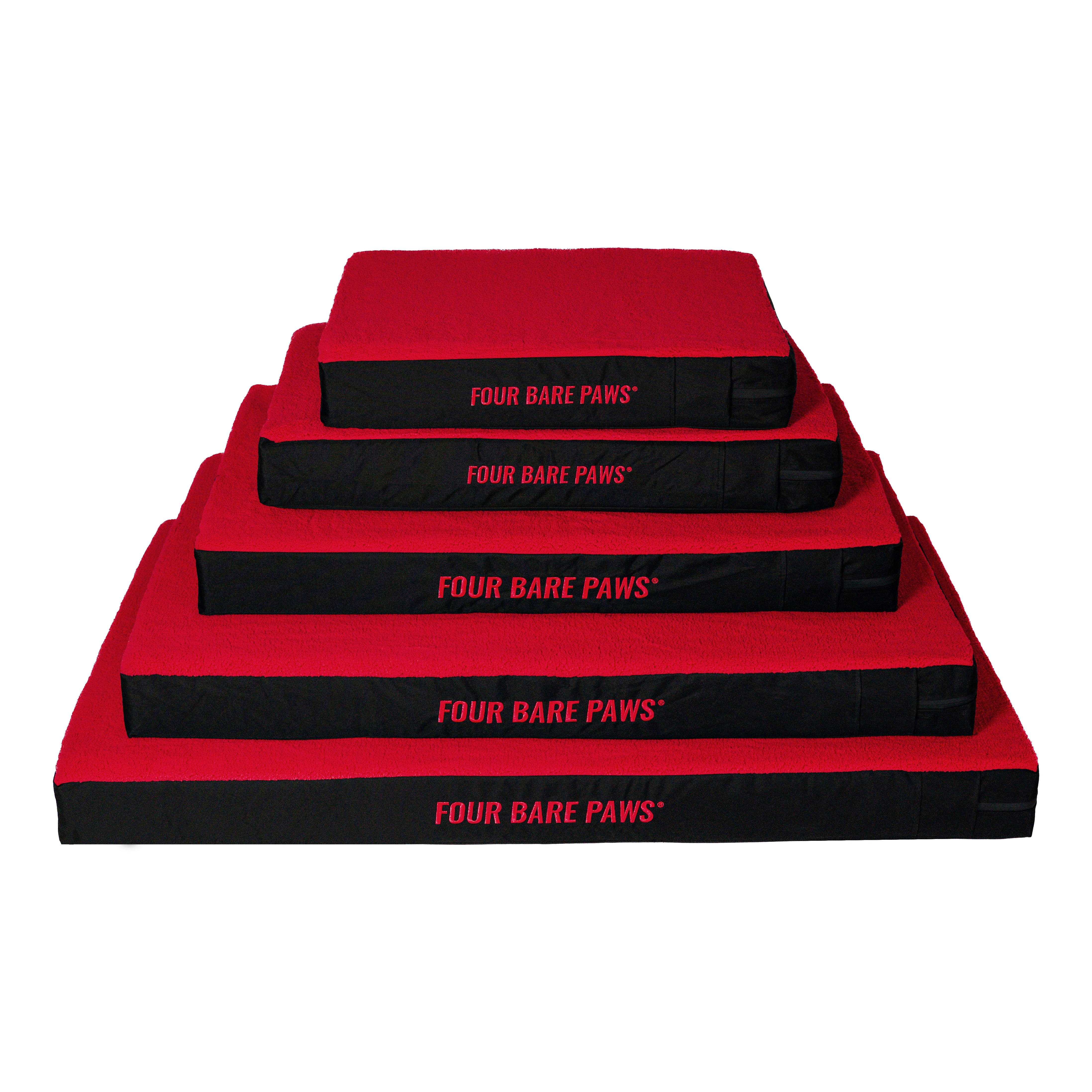 Sherpa Lined Dog Bed Mattress In Red