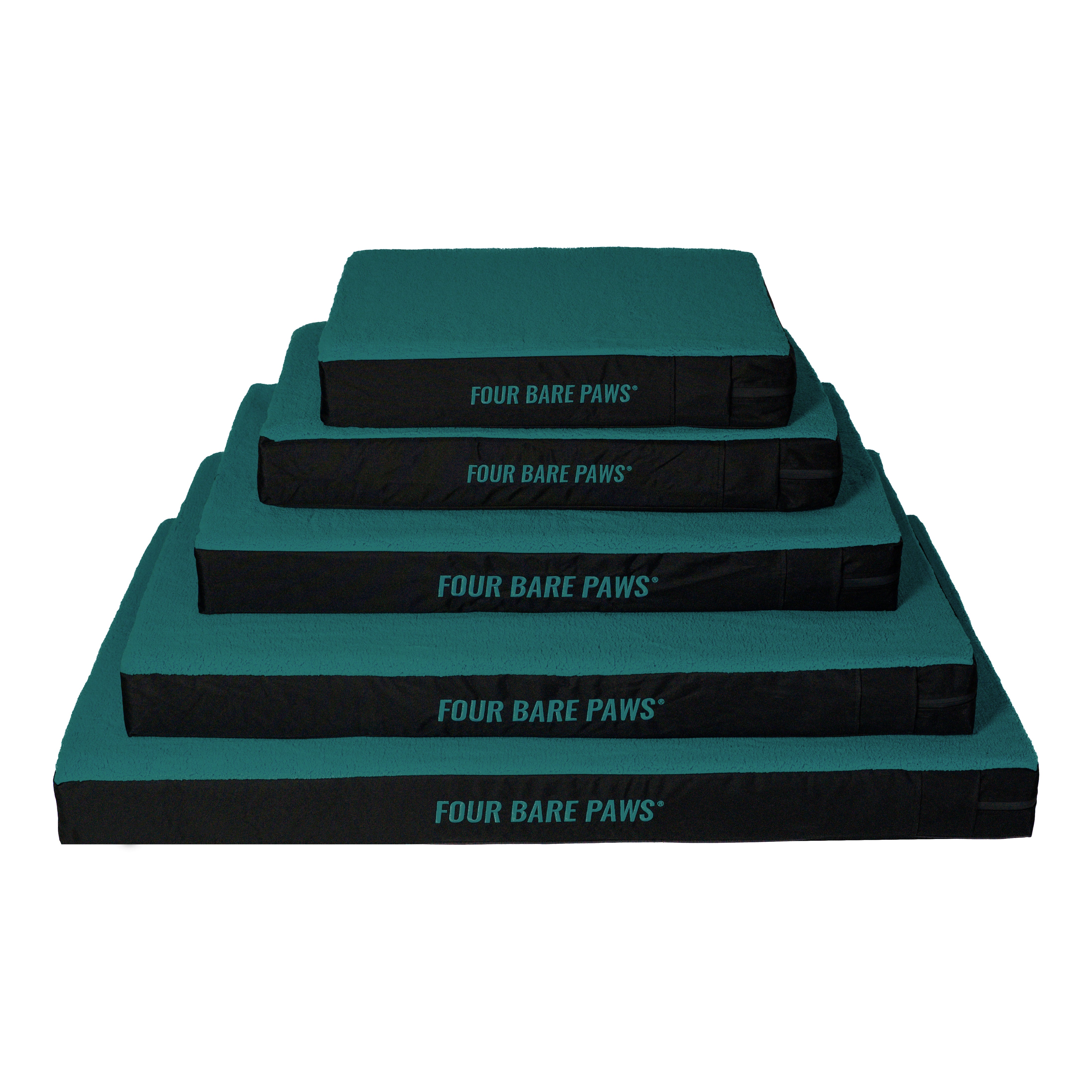 Sherpa Lined Dog Bed Mattress In Sea Green