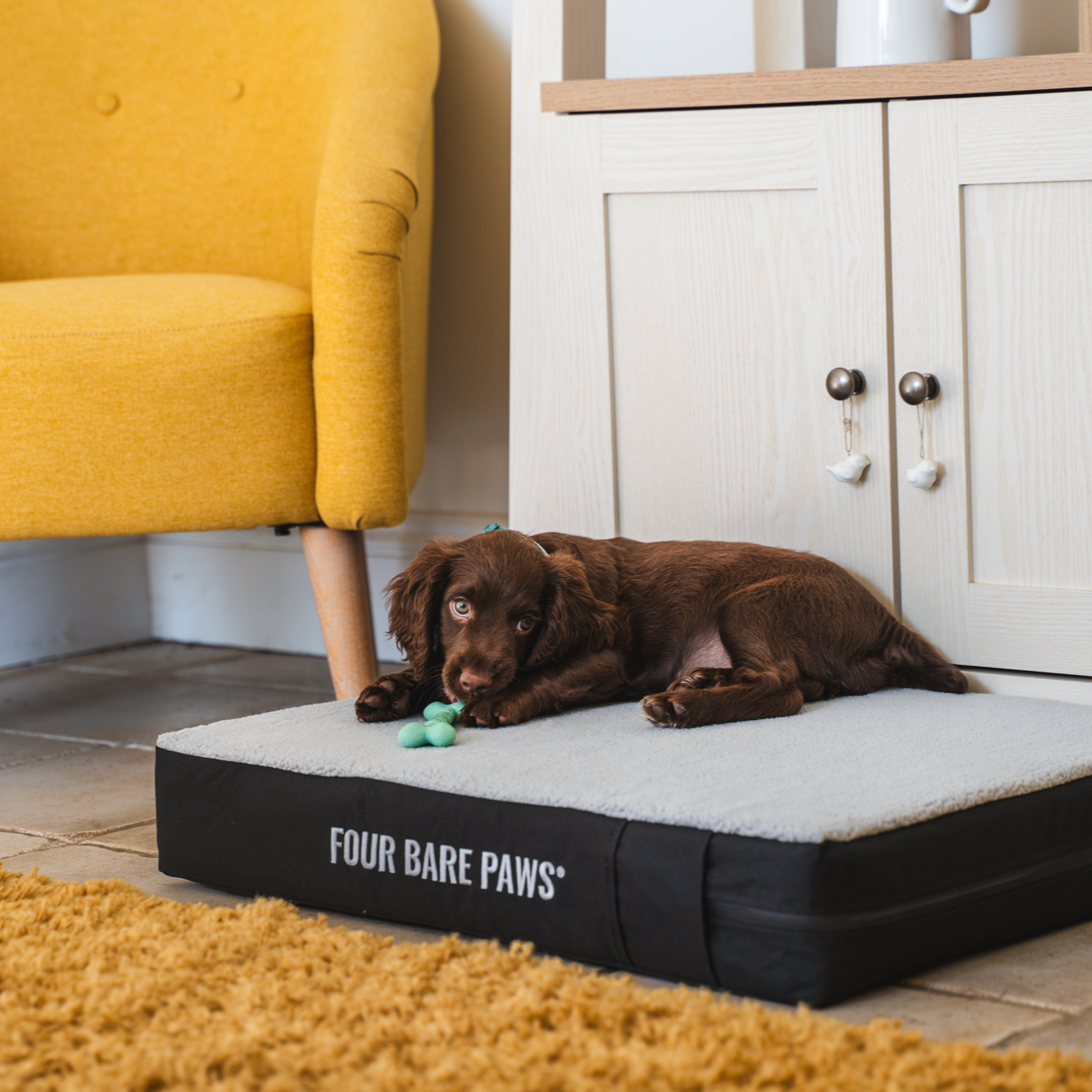 Sherpa Lined Dog Bed (Replacement Cover Only) In Cream